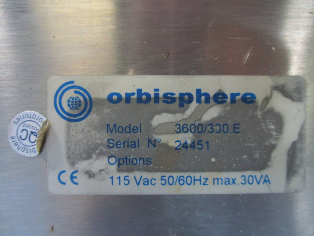 Orbisphere Laboratories Analyzer 3600/330.E Oxygen Controller Ozone Analyser (NP0251-2)