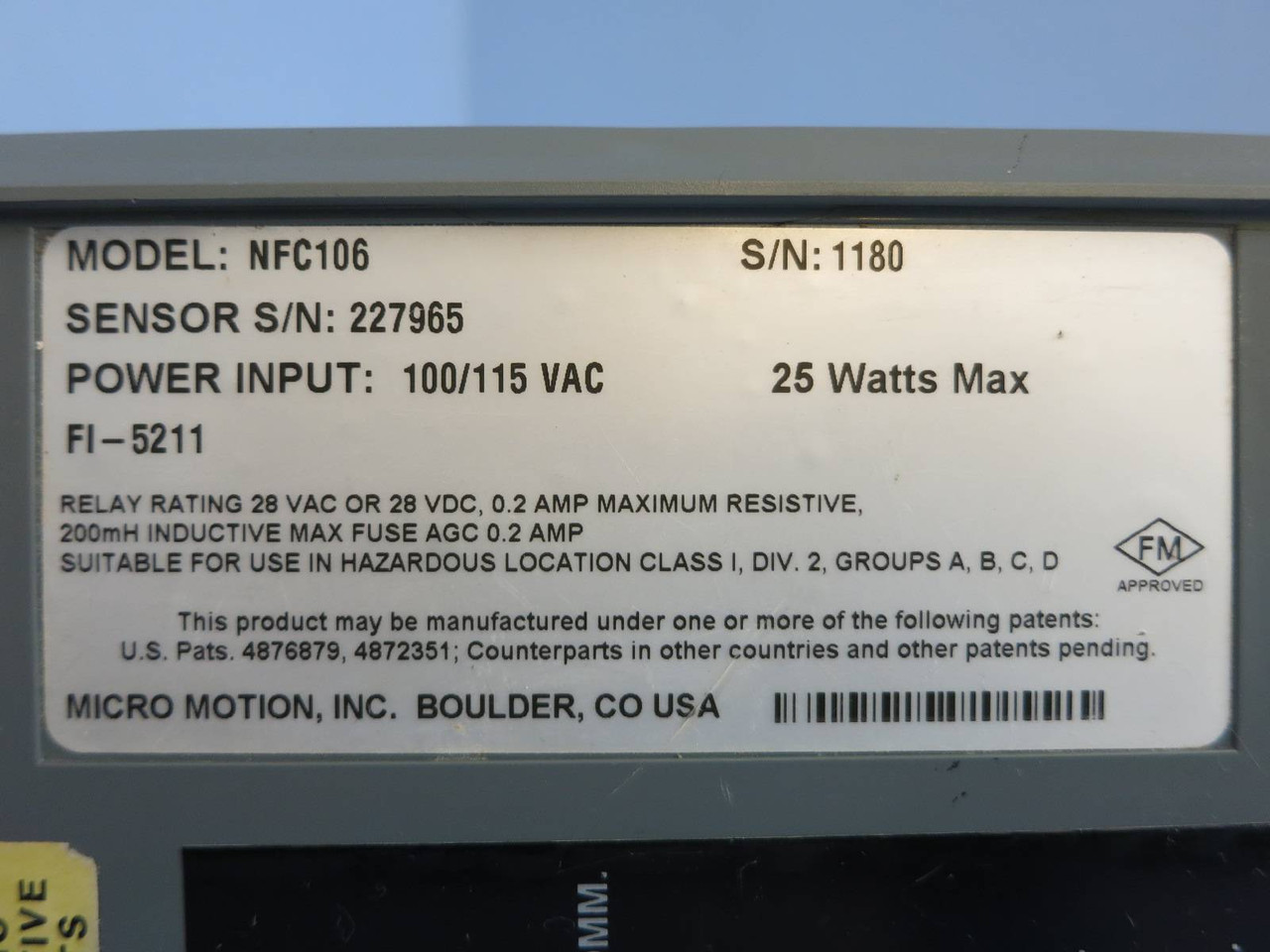 Micro Motion NFC106 Net Flow Computer PLC Control MicroMotion NFC 106 1O6 NFC1O6 (PM0526-1)