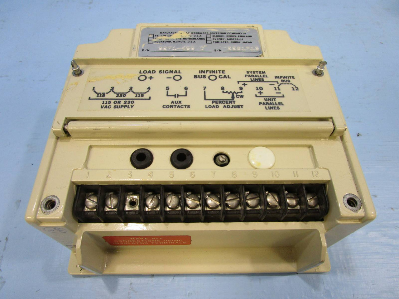 Woodward 8271-468 Generator Loading Control 8271468 Relay Module Load Controller (NP0323-7)