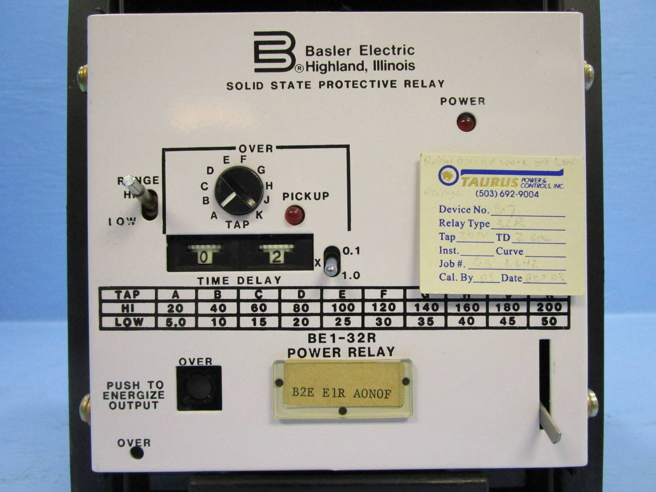 Basler Electric BE1-32R Power Solid State Relay E2E E1R A0N0F BE132R BEI-32 R BE (NP0328-2)