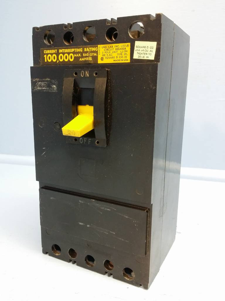 Square D IFL34020 20A Circuit Breaker Black 480V Type IFL-34020 100,000 20 Amp (EM0493-2)