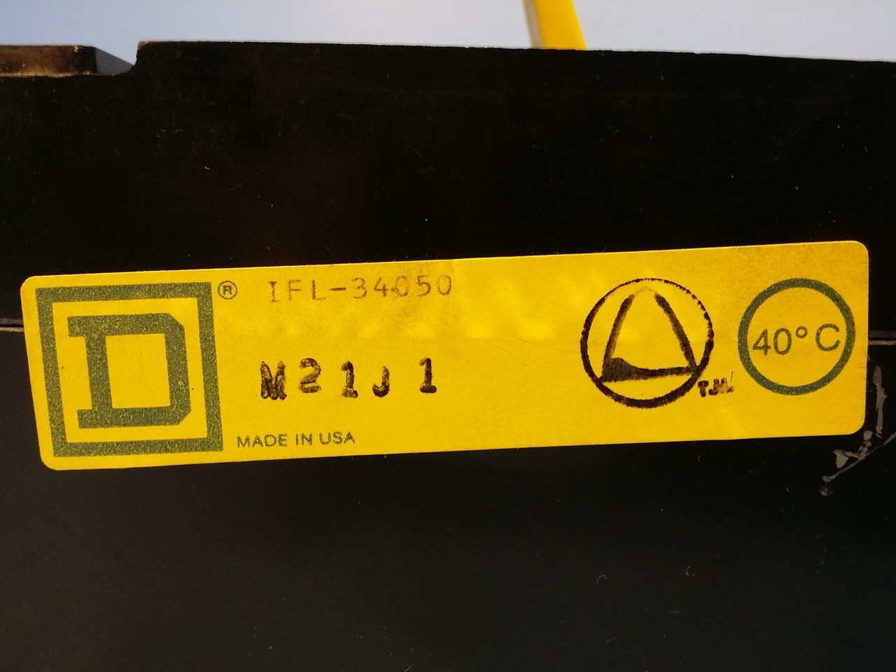 Square D IFL34050 50A Circuit Breaker Black 480V Type IFL-34050 100,000 50 Amp (EM0495-1)
