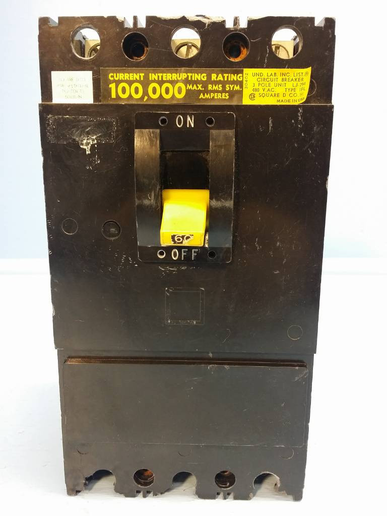 Square D IFL34060 60A Circuit Breaker Black Type IFL-34060 100,000 60 Amp flaw (EM0497-1)