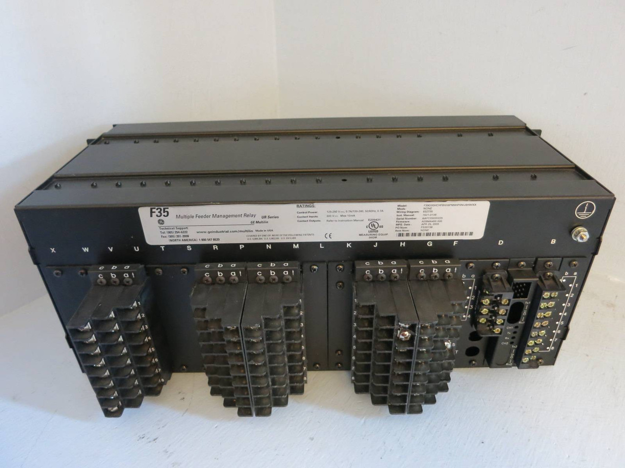 GE Multilin F35 Multiple Feeder Management Relay Display Panel & Rack NO PLCS (PM0687-3)