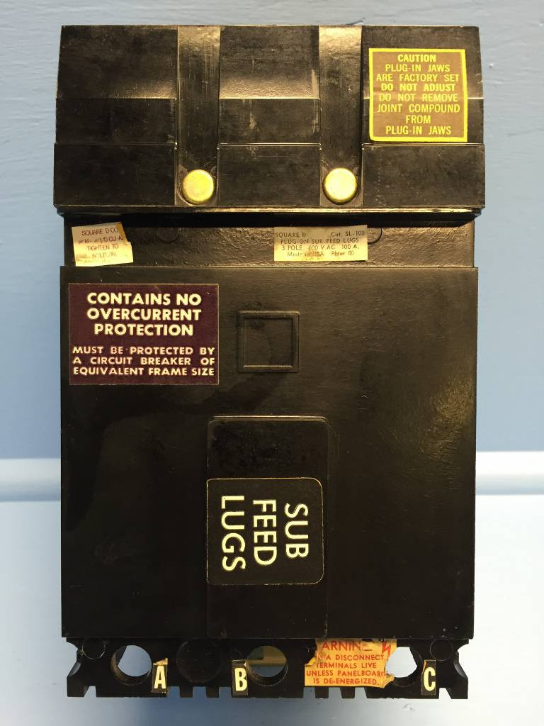 Square D I-Line SL100 100A Sub Feed Lug for Breaker Panel 600V SL-100 Amp (EM0569-1)