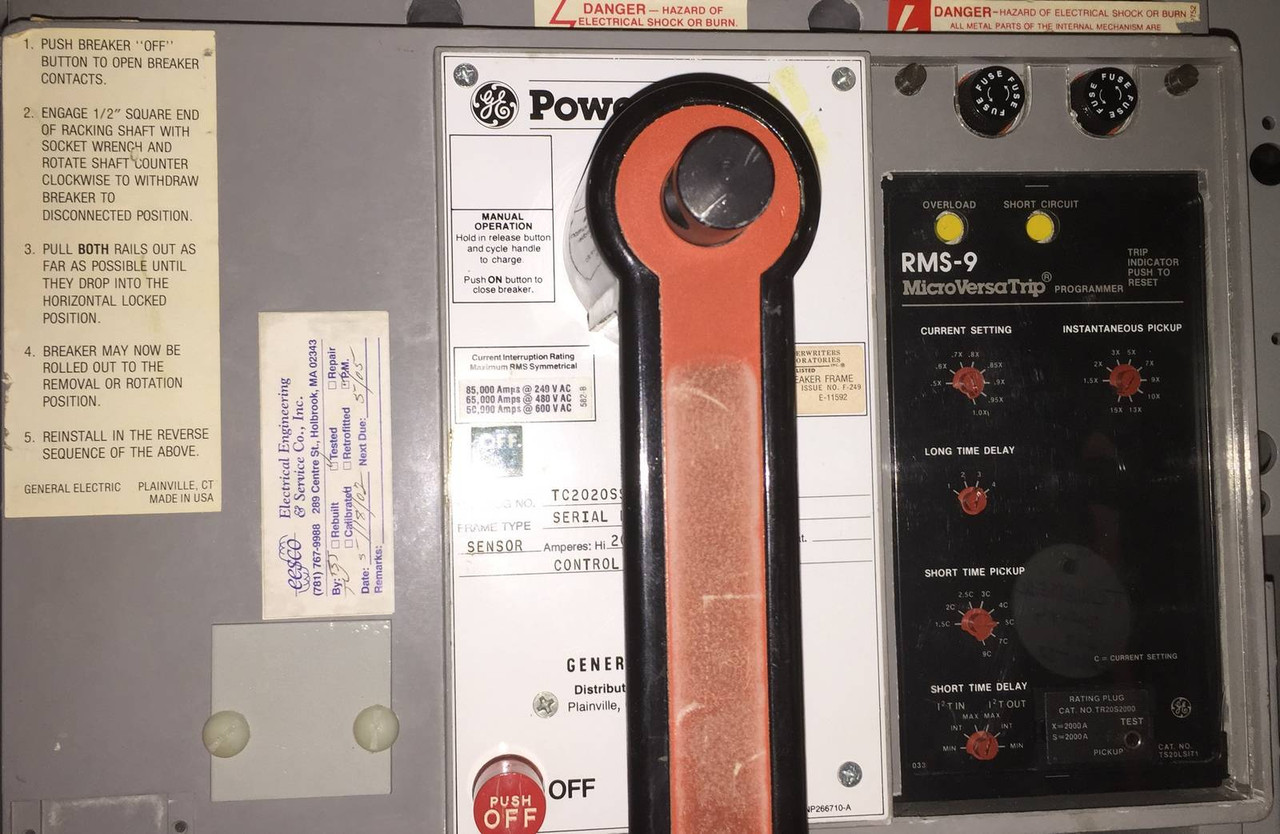 GE TC2020SSE1 2000A Power Break Breaker 2000 Amp General Electric 3P LSI TC2020 (EM0573-1)