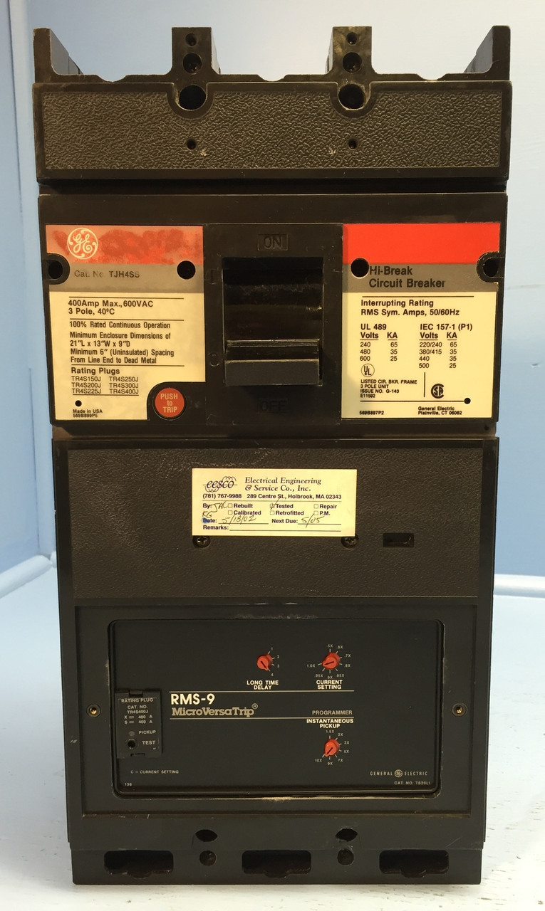GE TJH4SS 400A Hi-Break Circuit Breaker w/ 400 Amp Plug 3P General Electric (EM0576-1)
