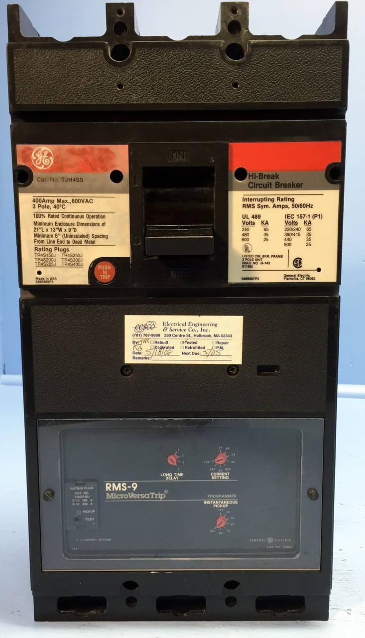 GE TJH4SS 400A Hi-Break Circuit Breaker w/ 150 Amp Plug 3P General Electric (EM0578-1)