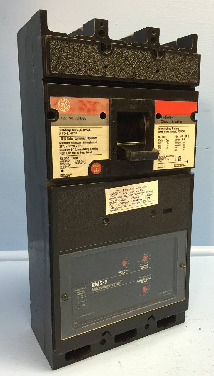 GE TJH6SS 600A Breaker w/ TR6S500J 500 Amp Plug/Trip TS20LI General Electric (EM0577-1)