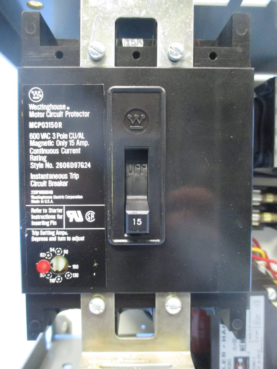 Cutler Hammer CH F10 Unitrol Size 1 Starter 15 Amp Breaker MCC MCCB Bucket 12" (TK0346-5)