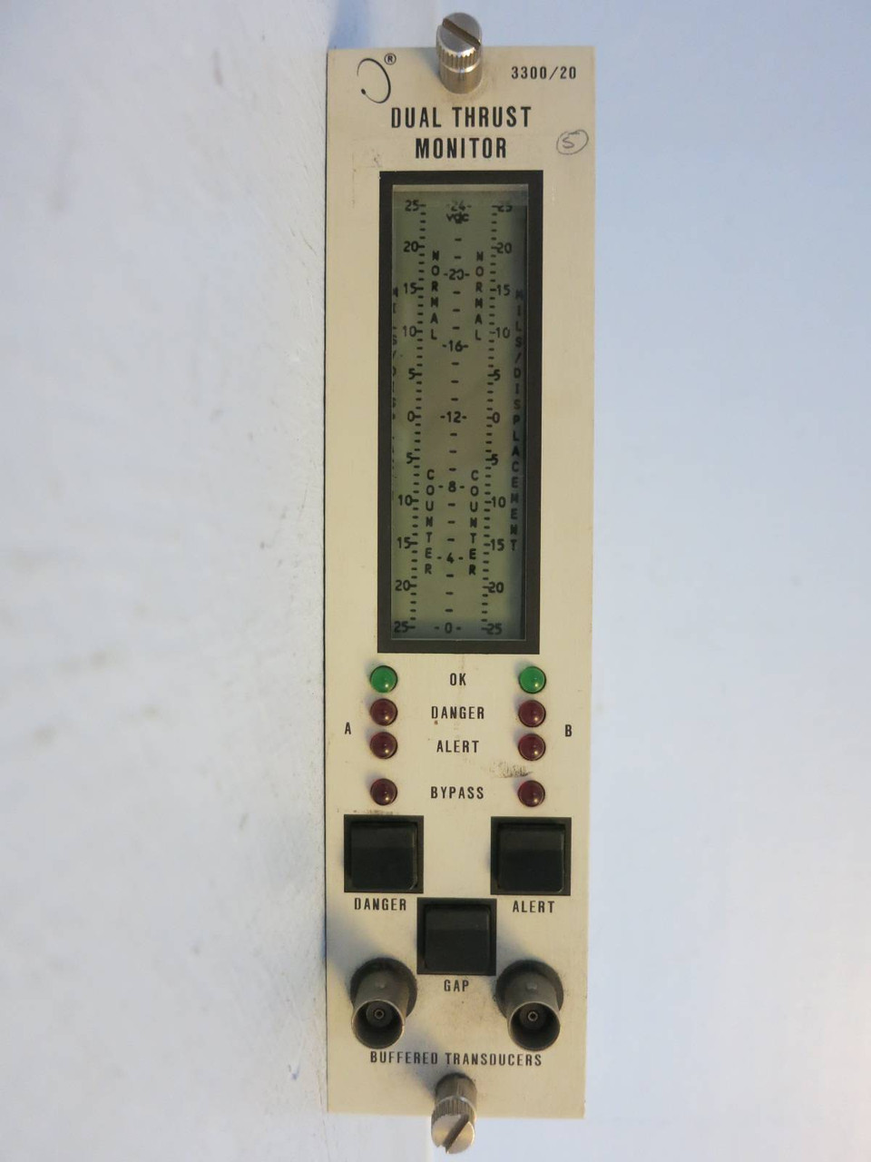 Bently Nevada Dual Thrust Monitor 3300/20-05-01-00-00-00 PLC PWA79482-01 82362 (PM0746-1)