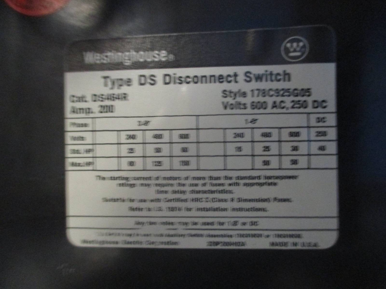 Siemens Tiastar Furnas 89 Size 4 Starter 200 Amp Fused 42" MCC MCCB Bucket Sz4 (TK0498-9)