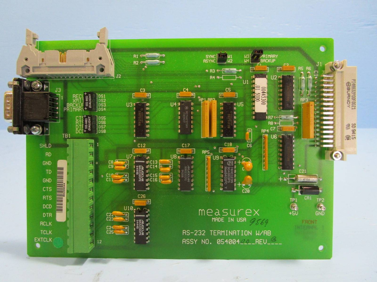 Measurex Termination RS-232 05400400 PLC Processor Honeywell 054004 00 W/AB (NP0543-5)