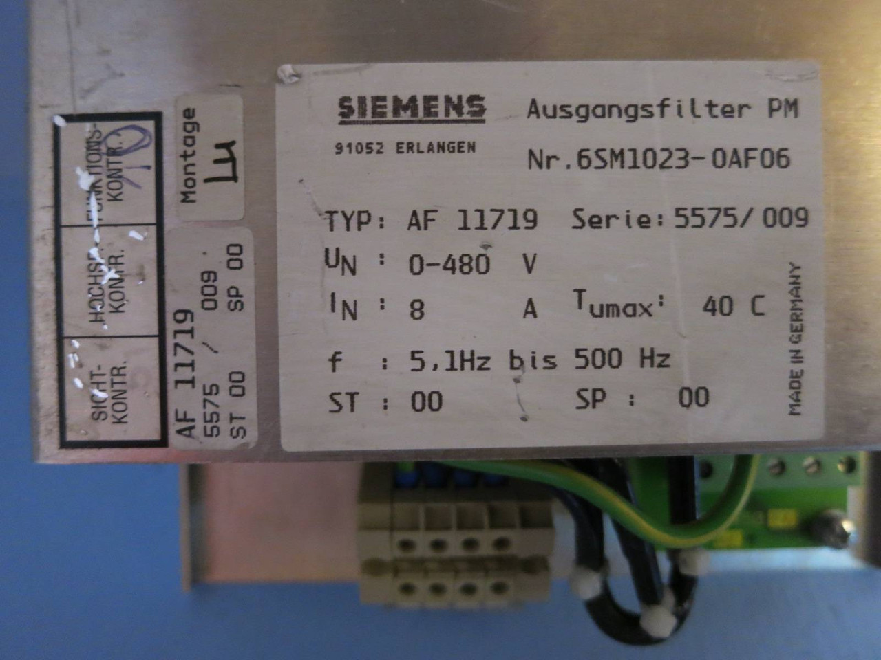 Siemens 6SM1023-0AF06 AF 11719 Serie 5575/009 Ausgangsfilter PM PLC Filter PLC (PM0941-1)