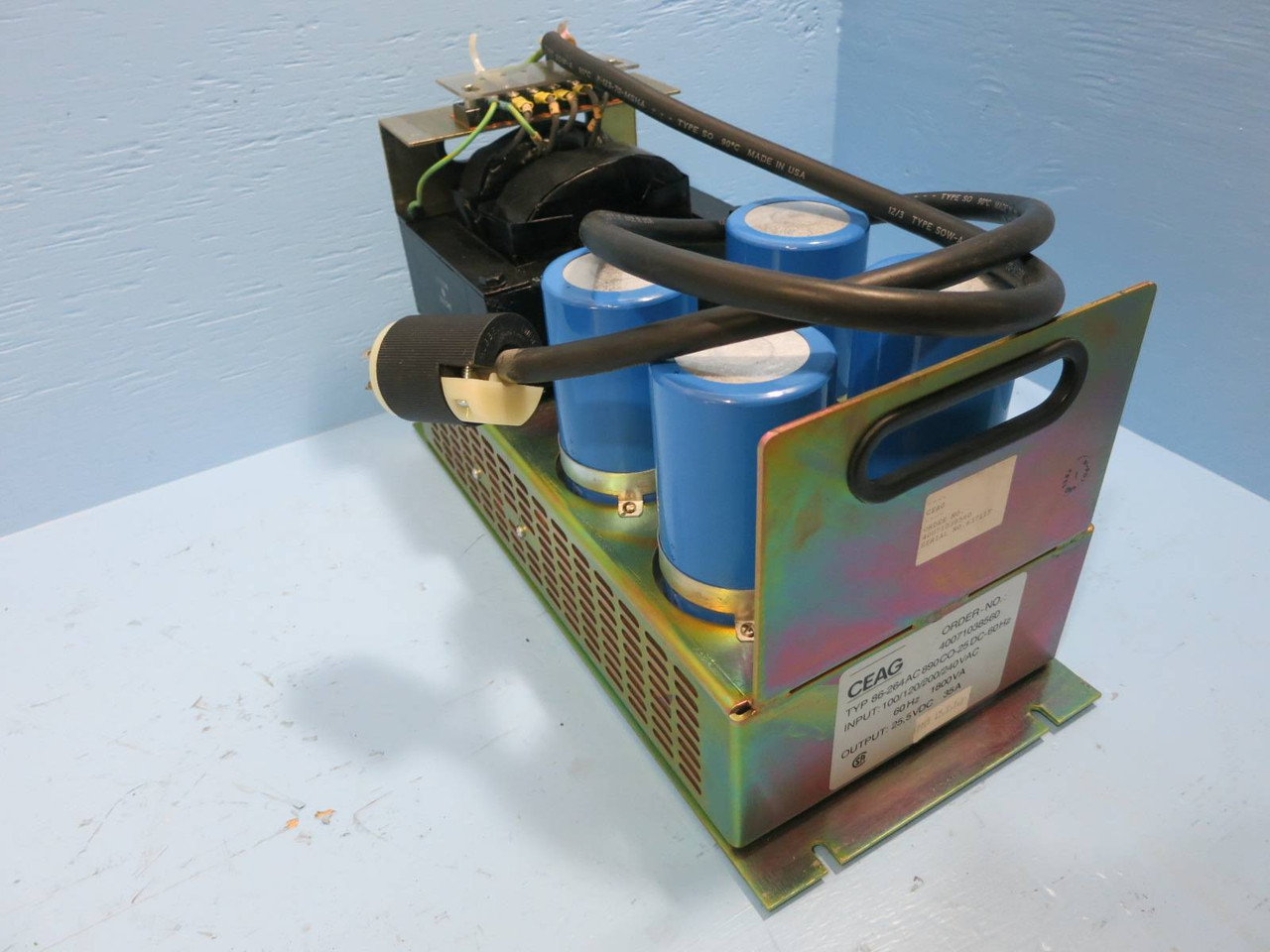 CEAG Typ: 86-264AC890CO-25DC-60Hz In: 100-240 VAC Out: 25,5VAC 35A Power Supply (PM0963-7)