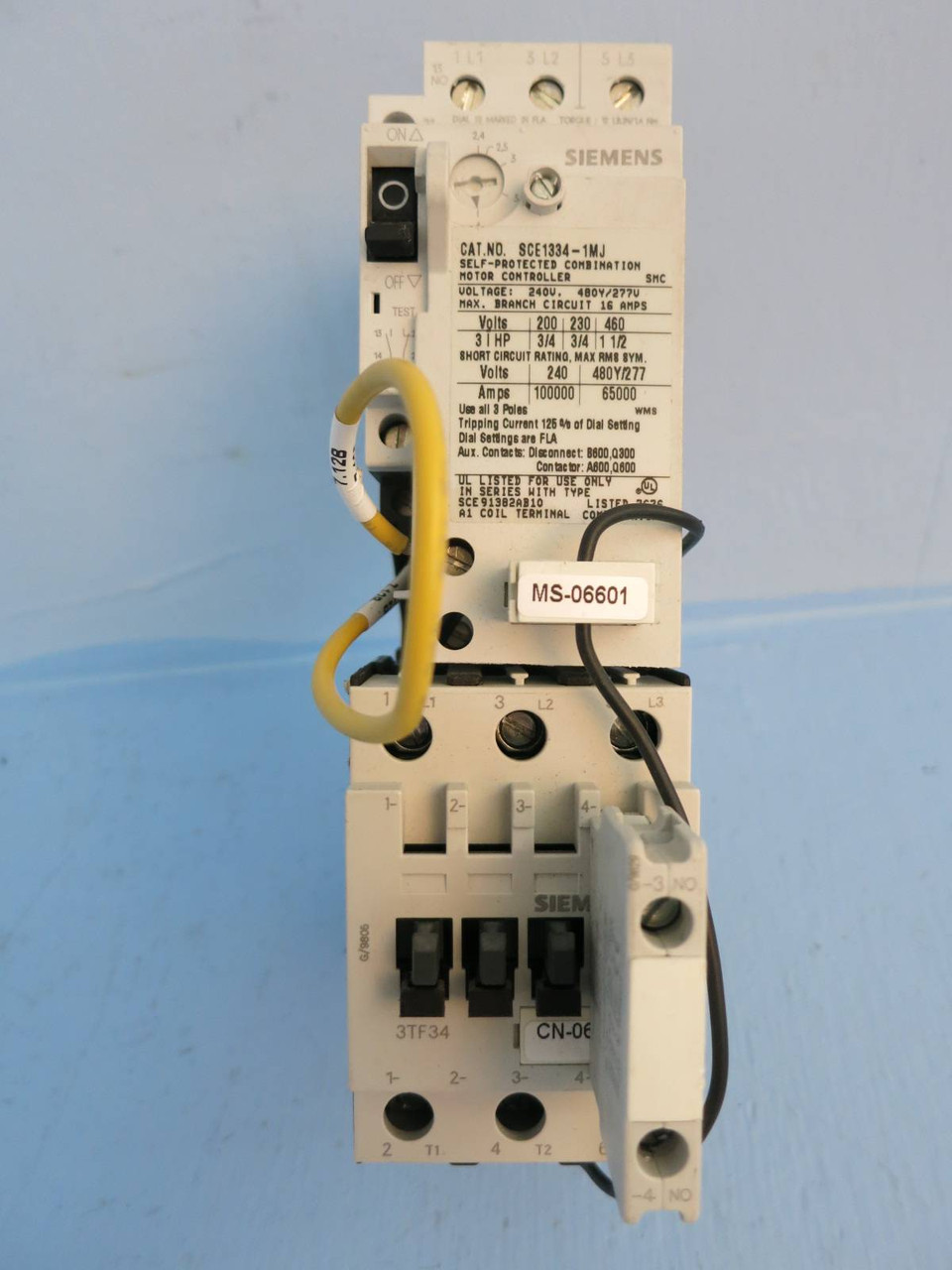 Siemens SCE1334-1MJ 1.5HP@460V 16A Self-Protected Combination Motor Controller (PM0988-100)