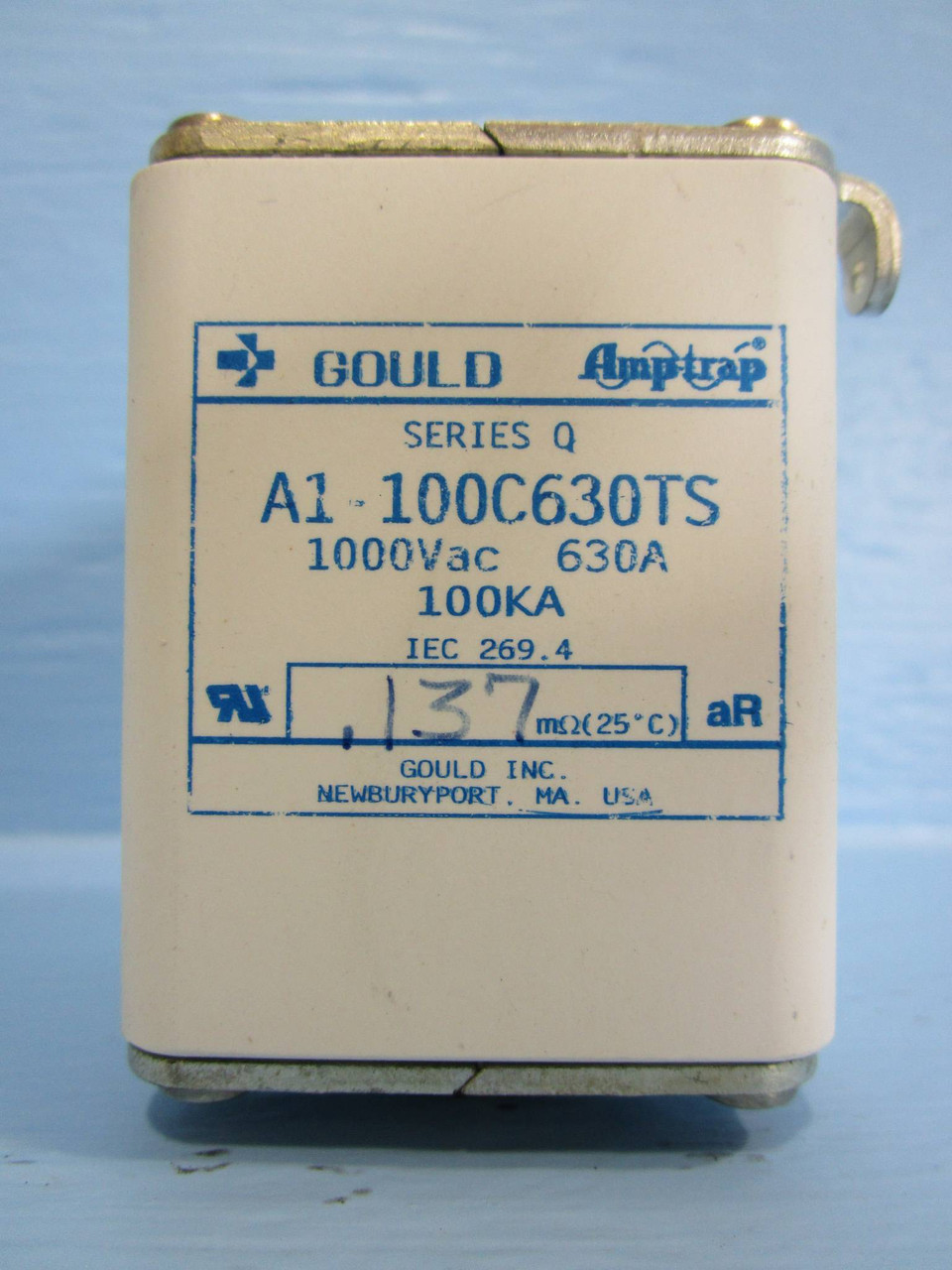 Gould Shawmut A1-100C630TS 630A/1000VAC Amp-trap Fuse Series Q 100kA A1-100C (NP0581-108)