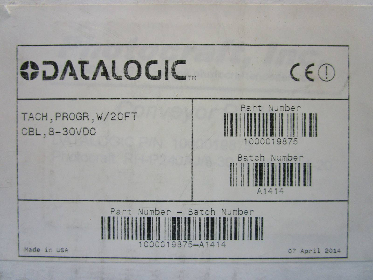 NEW Datalogic 10000019875 Tachometer Programmable w/ 20 ft Cable NIB Encoder RH (NP0621-4)