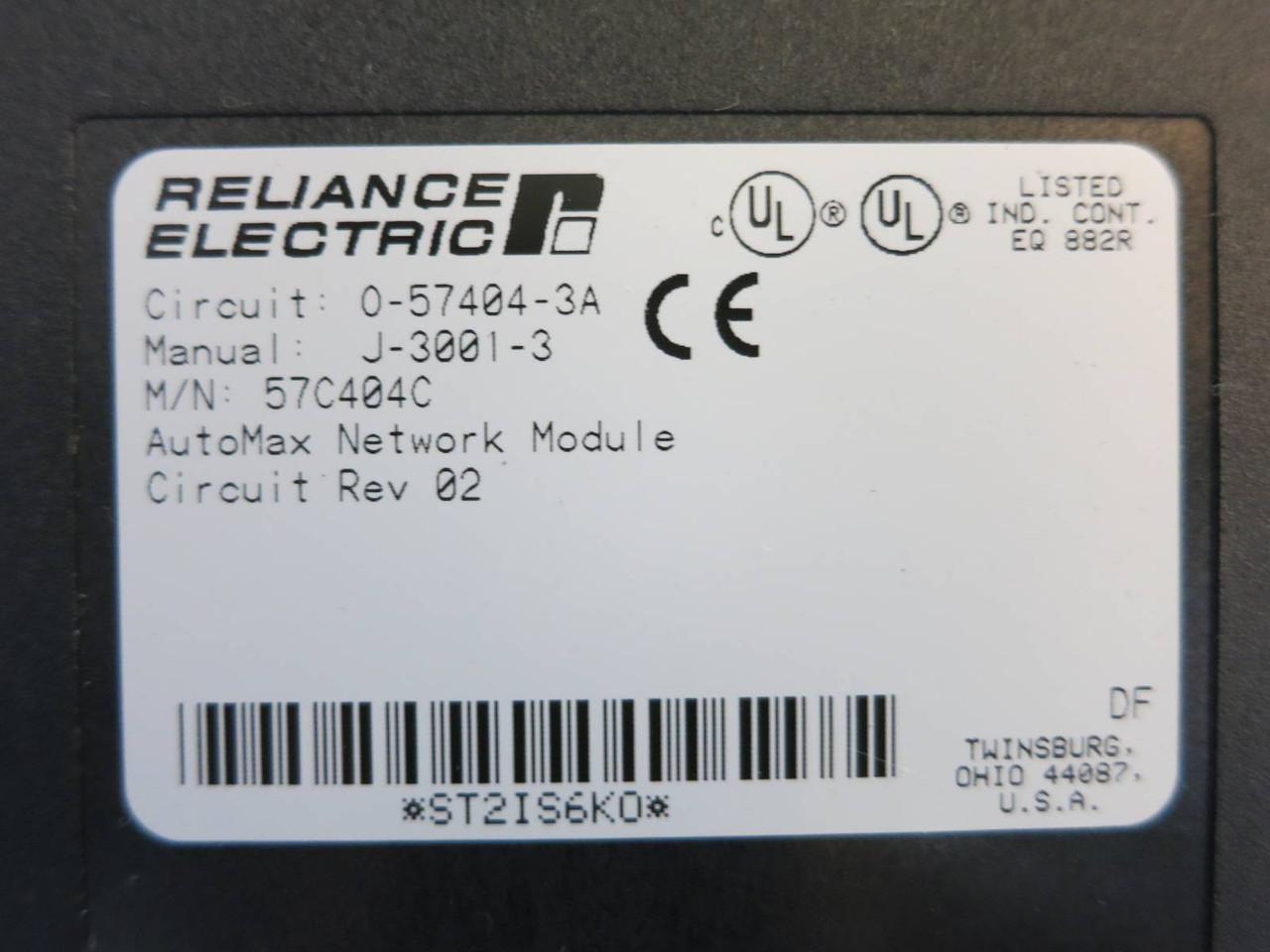 Reliance Electric 57C404C AutoMax Network Module PLC 0-57404-3A 57C404 J-3001-3 (PM1163-4)