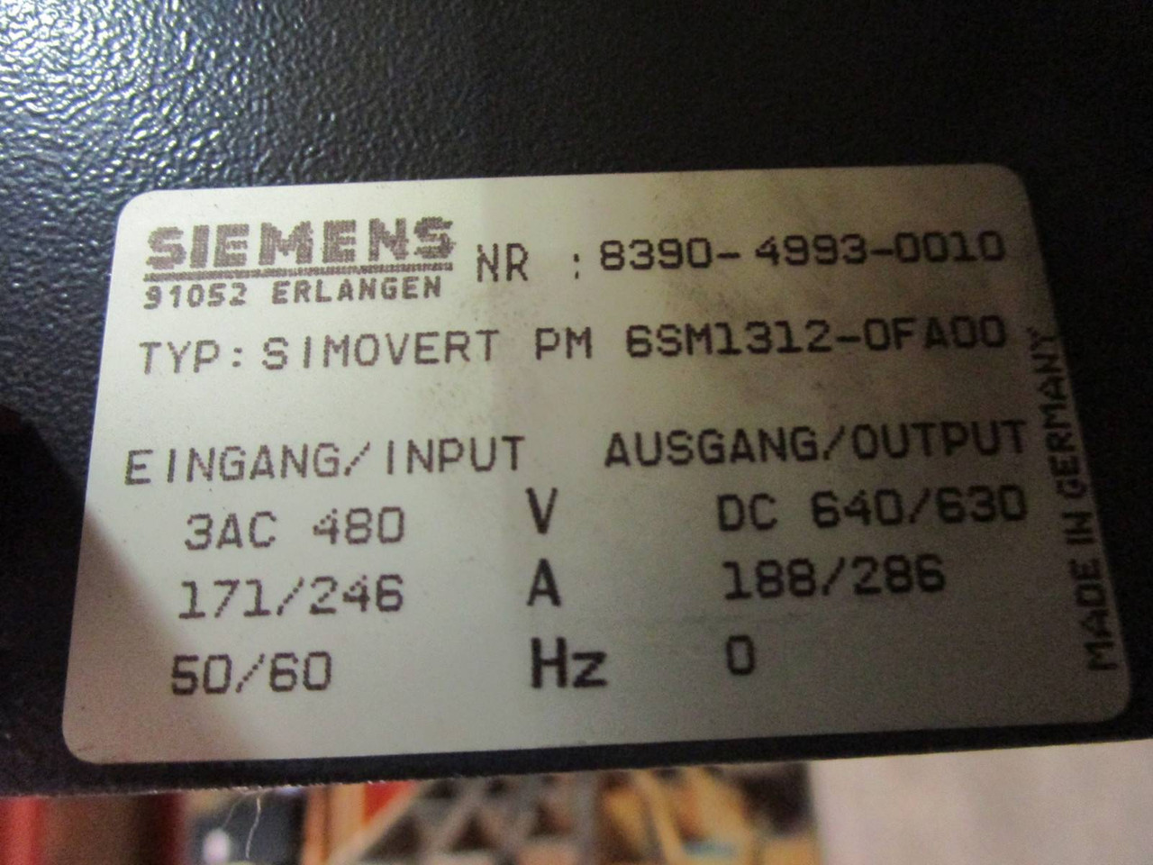 Siemens Simovert PM 6SM1312-0FA00 Inverter Module 6 SM1-ZH 6SM13120FA00 6SM1WR (NP0646-6)