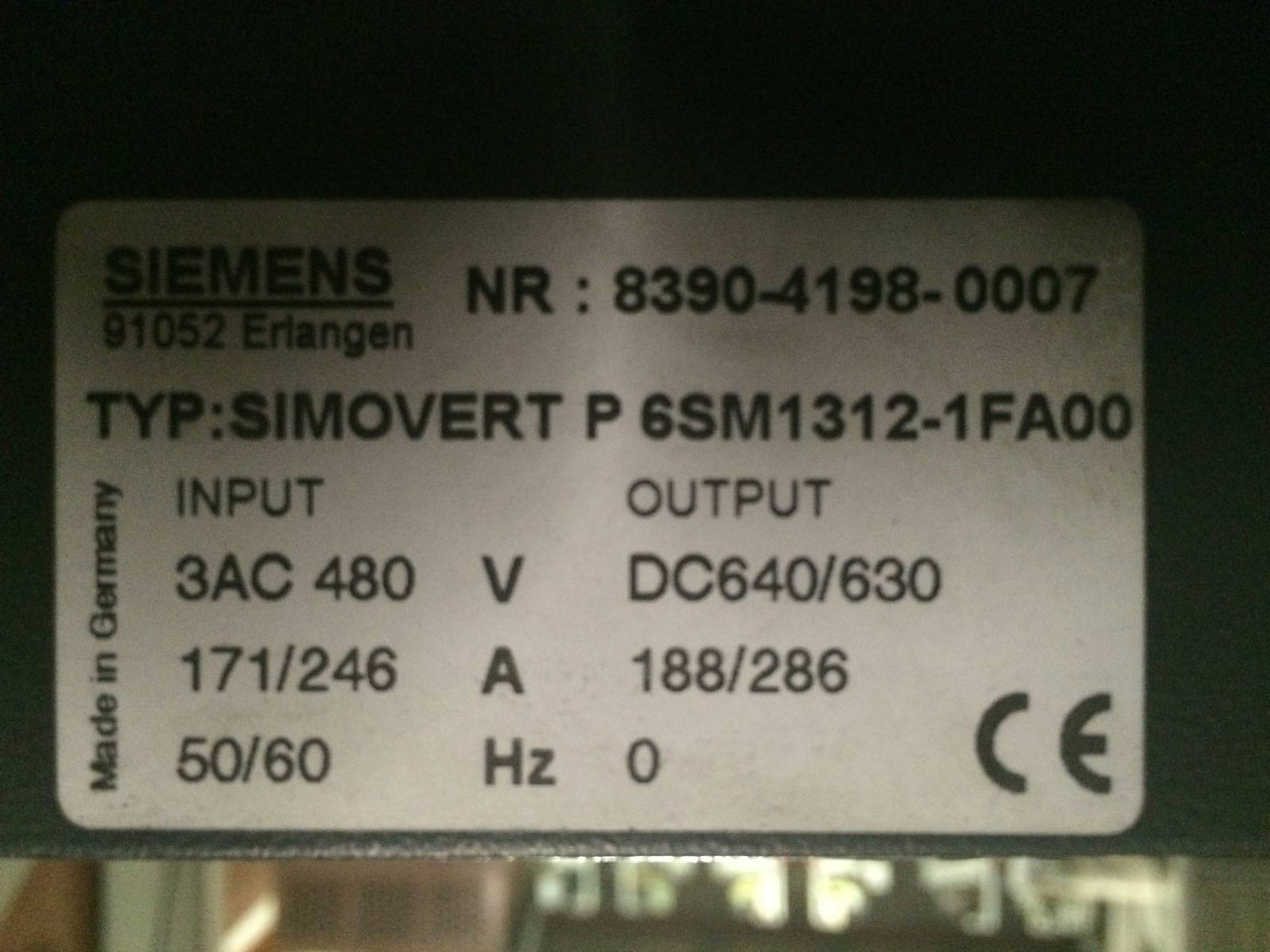 Siemens Simovert P 6SM1312-1FA00 DC Inverter Module 6 SM1-EE 6SM13121FA00 6SM1 (NP0651-1)