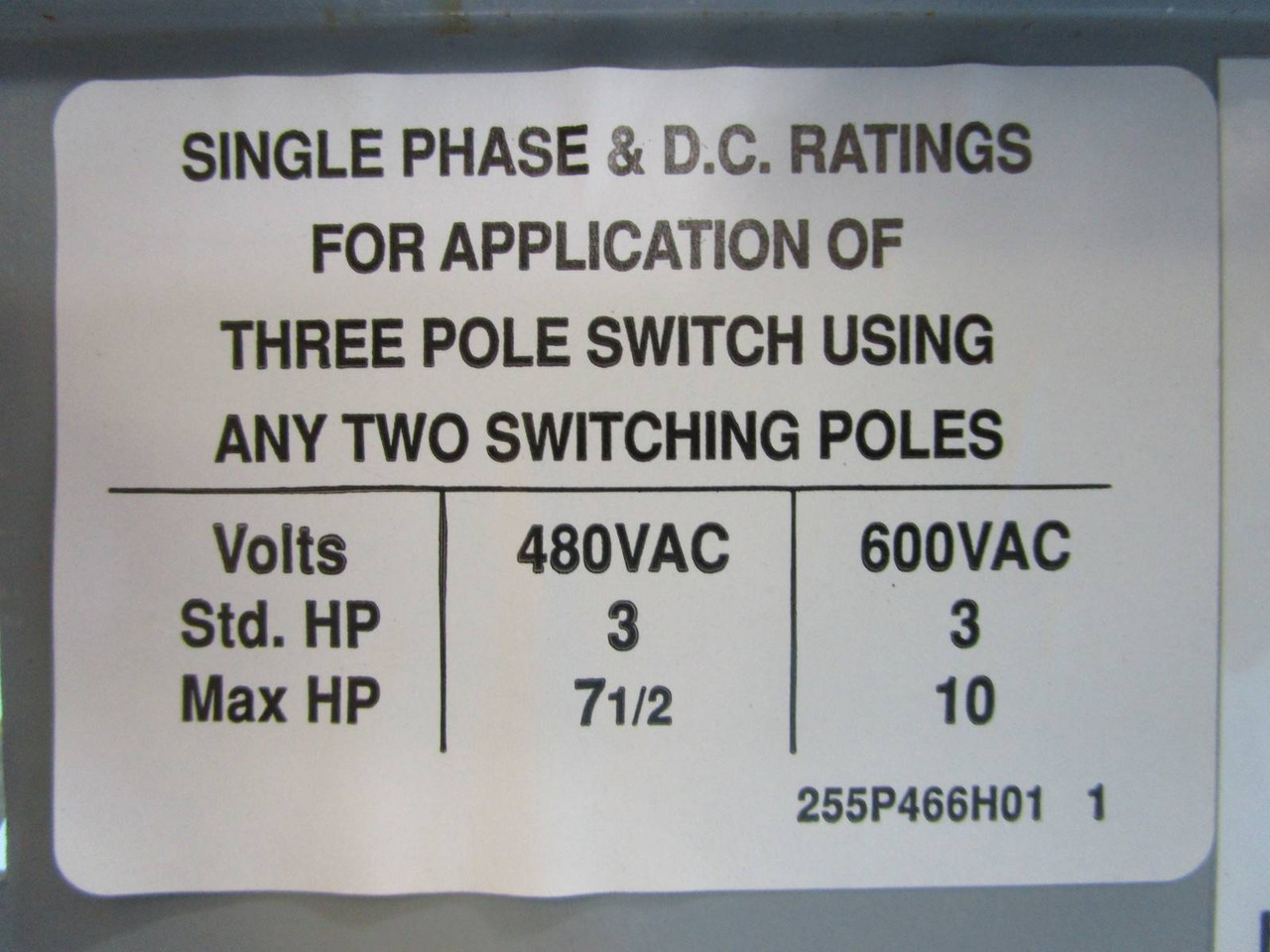 CH FDPWT3611R 30 Amp 600V Twin Fused Panelboard Switch FDP Unit Fusible 30A WH (NP0659-1)