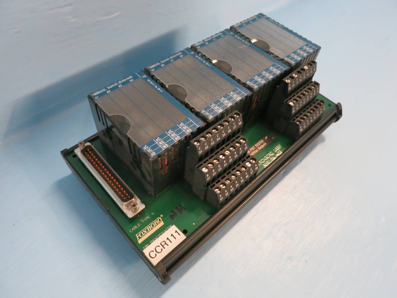 Image of Foxboro P0916NJ-0B FBM242 PLC Module w DIN Mount Base P0916NG 0D FBM 242 PO916NJ