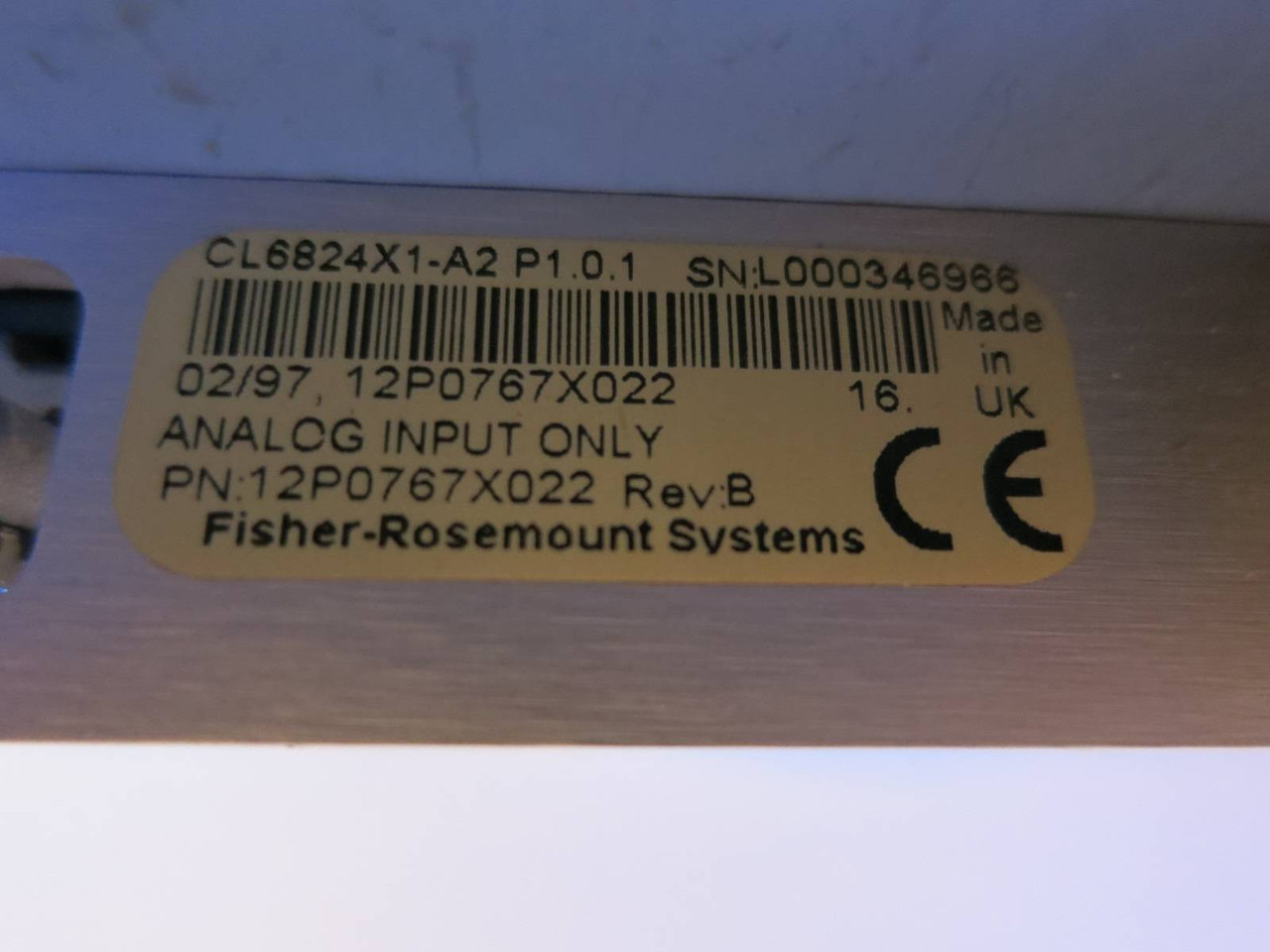 Fisher-Rosemount CL6824X1-A2 Analog I/O with 12P0051X022 Chip P1.0.1 12P0767X022 (PM1303-8)
