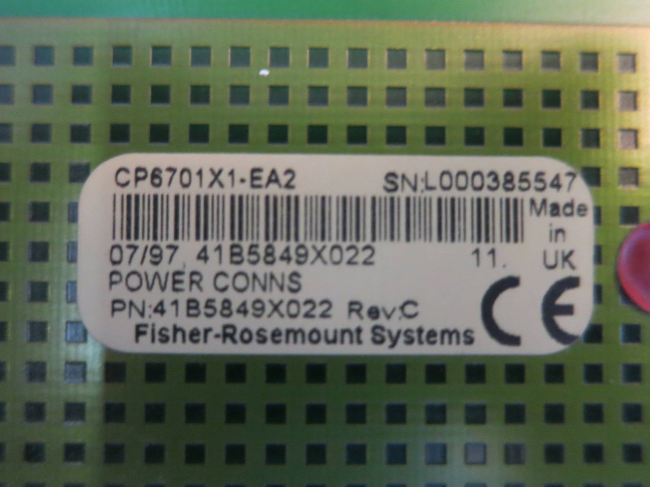 Fisher-Rosemount CP6701X1-EA2 Power Connection Card PLC 41B5849X022 PWR 41B5850 (PM1305-3)