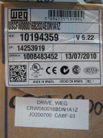 NEW WEG USCFW080016B2024E0N1A1Z Inverter 240V 0.5 HP 1/2 HP 1.6 Amp NIB (NP1337-2)