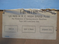 New LK-NES 170-E-6427 500A 500V Type 405 Low-Loss H.R.C. High Speed Fuse 500 Amp (TK1974-128)