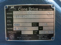 NEW Cone Drive UU50-100-A5 Ratio: 600:1 RPM:1750 Rating: 6.12 Gear Drive Textron (PM2020-1)