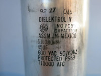 General Electric 61L300 Dielektrol V Capacitor 45uF 600 VAC 50/60 Hz GE 6IL300 (PM2077-28)