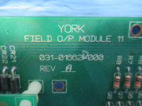 York 031-01662D000 Rev A Field Output Module 11 01662-000 with 031-01663-000 (DW0128-2)