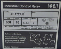 New Cutler Hammer AR422AR Industrial Control Relay 10A 600V 120V Coil 10 Amp NIB (YY2849-2)