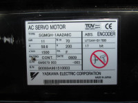 Yaskawa SGMGH-1AA2A6C AC Servo Motor 58.6 Amp 11 kW 3PH SGMGH1AA2A6C UTSAH-B17BB (NP1546-3)