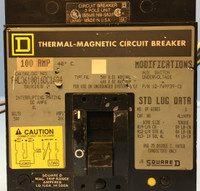 Square D FHL3610016DC1684 100A DC Circuit Breaker w/ Aux & UVR 500V 3P 100 Amp (EM2120-1)