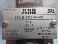 New ABB Style 292B401A09 Type SV-1 Voltage Relay Module 120V 60Hz NIB (TK2876-1)