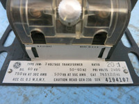 GE 763X21G41 JVM-3 20:1 BIL 60kV 2400V 750 VA 500 VA Voltage Transformer CT (GA0013-2)