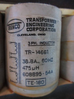 Trenco TR-14661 3PH Inductor 38.8A 60Hz 475uH TR14661 Transformer TE-180 TE180 (TK3398-7)