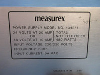 Measurex 4342/1 Power Supply Input 220/230V Output 24V or 48V 08458900 (TK3881-3)