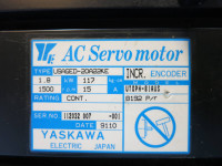 Yaskawa USAGED-20A22KE AC Servo Motor USAGED20A22KE UT0PH-81AUS 1.8 kW 1500 RPM (NP1955-1)