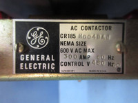 GE CR185-H004BAJ Size 5 AC Contactor 300 Amp 460 Control Volts General Electric (TK3965-1)