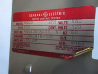 General Electric GE 8000 Size 1 Reversing Starter 3 Amp Breaker 24" MCC Bucket (TK4190-140)