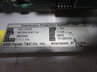 ABB DPU 2000R REF 544 587R0418-61114 Distribution Protection System 613728-003 (TK4347-1)