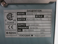 Yokogawa DX230-1-2 /A3/C3/M1/N1/R1 DAQSTATION Digital Recorder Style S4 DX200 (DW1167-21)