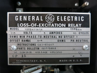 General Electric 12CEH11A1A Loss-Of-Excitation Relay GE 115V 5A Type CEH 11A1A (TK4578-2)