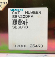 Siemens SBA20DFV Type SBA 2000 Amp Stationary Drawout SBA SBS SBH Breaker 2000A (EM3277-7)