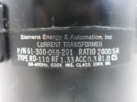 Siemens 61-300-058-201 Type RD-110 Current Transformer Ratio 2000:5A CT (TK5007-41)