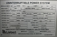Liebert NPOWER UPS Systems 37SA050A0C6E973 50 kVA w Battery 37BP050XHJ1BNL (GA0152-1)